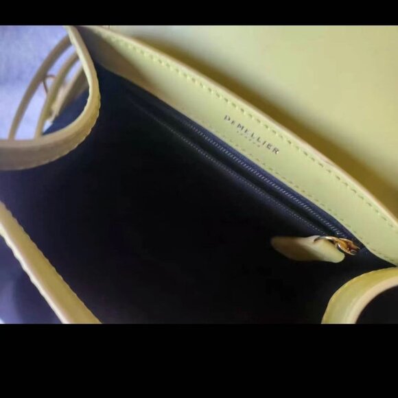 DeMellier Bright Yellow Leather Tote Bag - Nano Montreal Collection - Picture 2 of 5